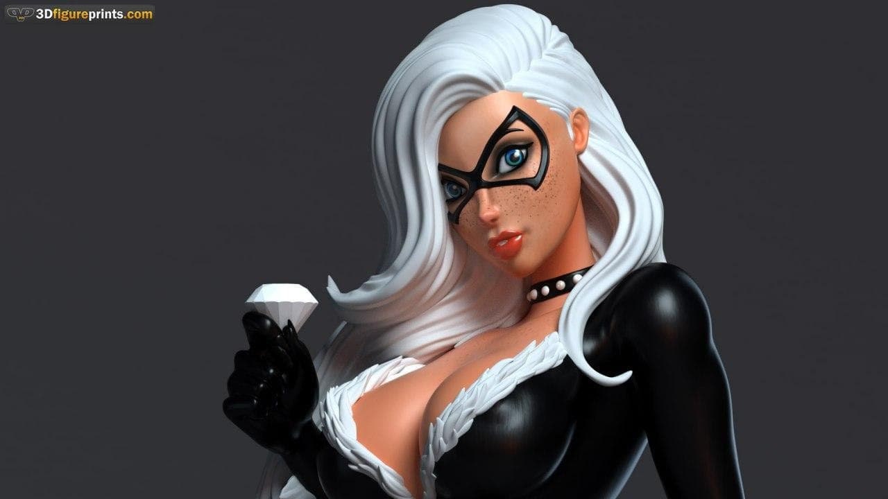 Black Cat safe cracker - SFW - NSFW - unpainted - 3D printed model -