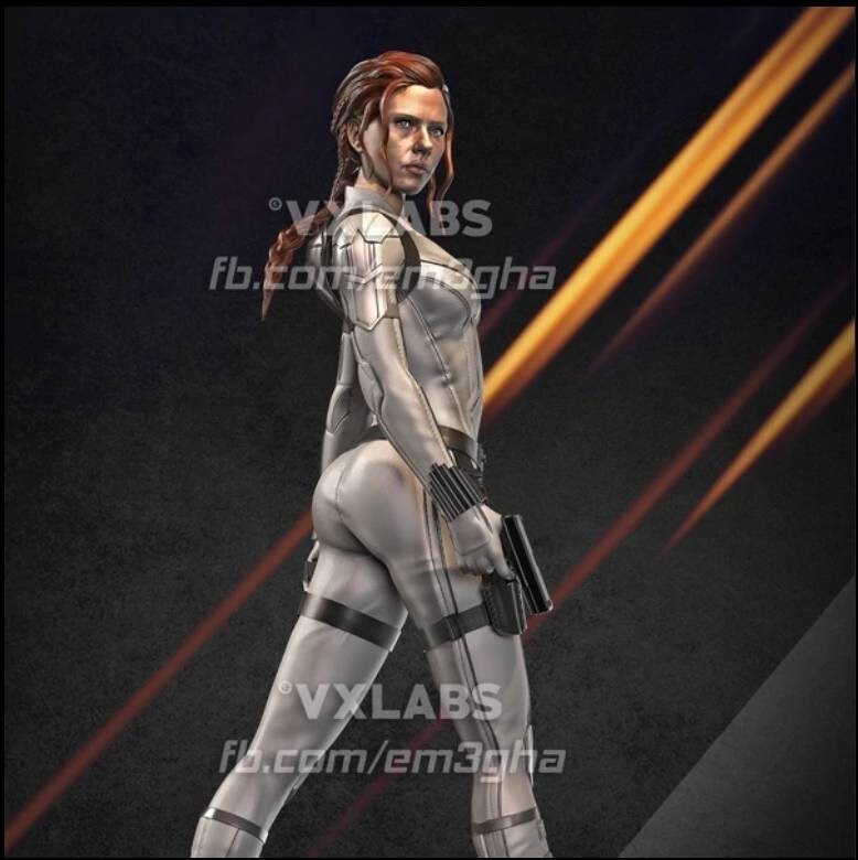 Black Widow - Sexy - scar jo - fan art - unpainted - 3d model