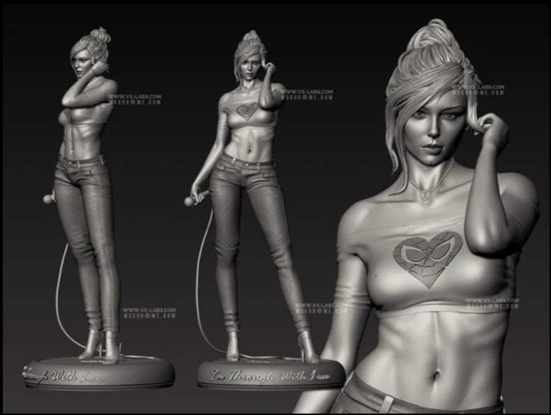 Beautiful Mary Jane - sfw -nsfw - unpainted - 3d printed model - fan art