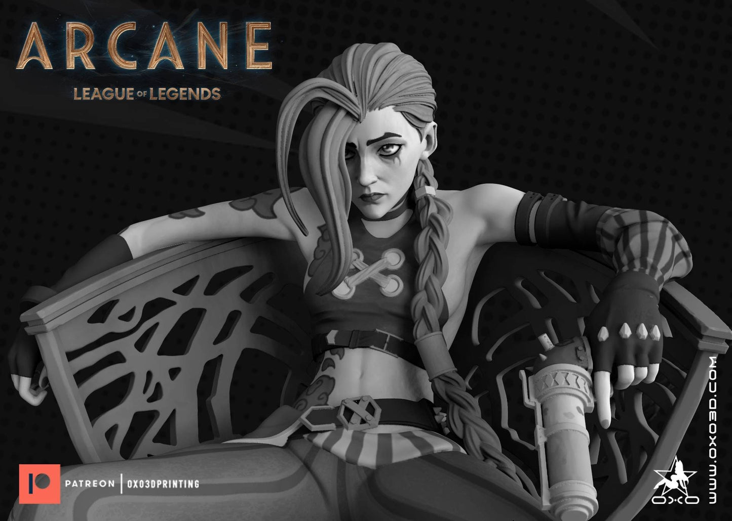 Jinx - arcane - sfw - nsfw - unpainted - 3d printed model - fan art