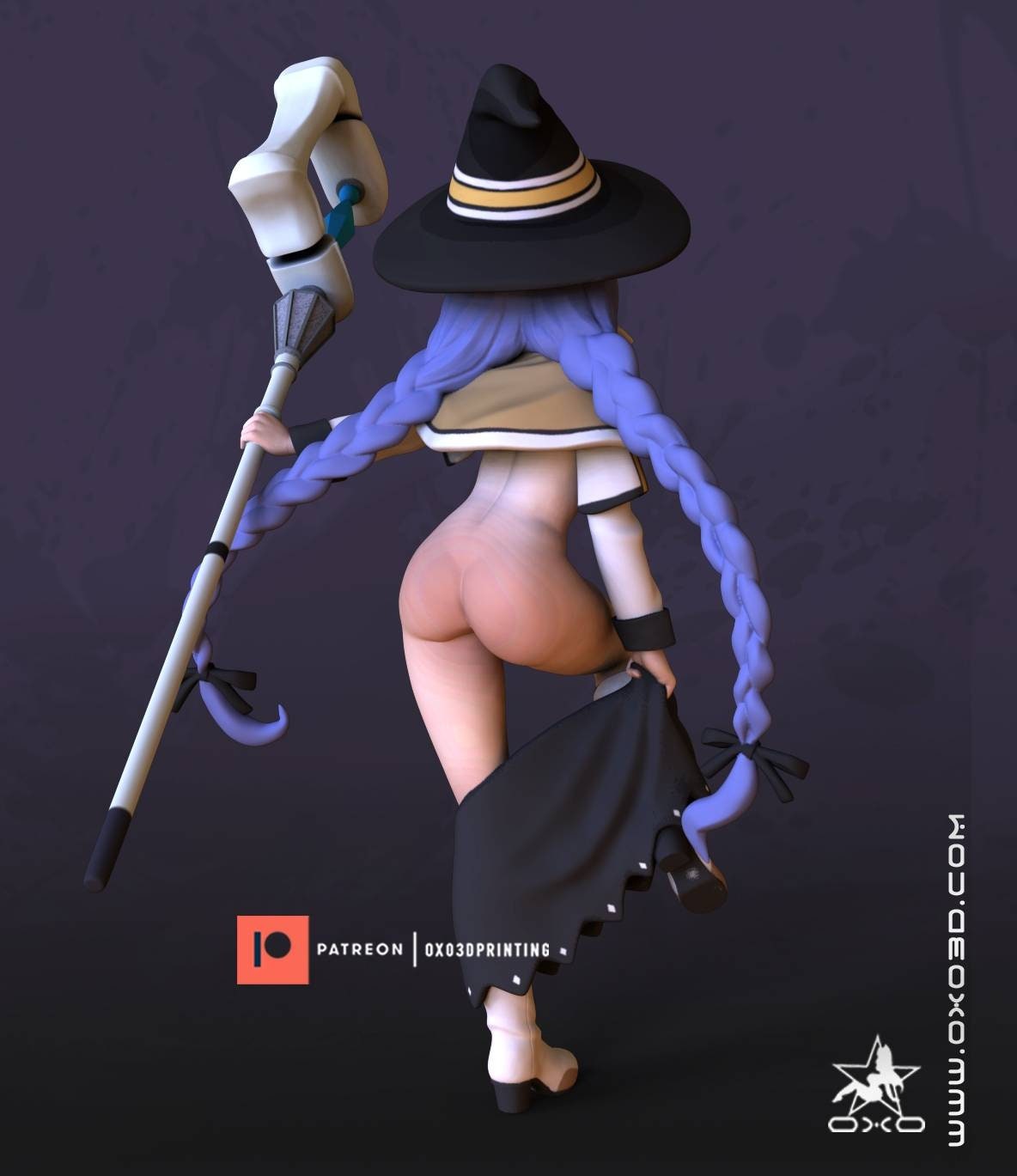 Roxy - cute mage girl - Mushoku Tensei - unpainted  - 3d printed model - fan art