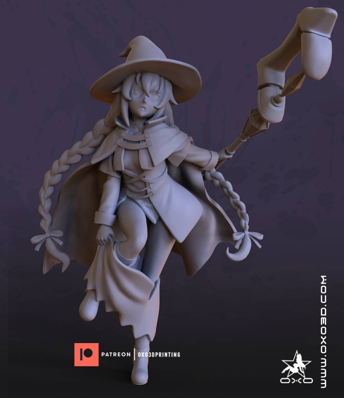 Roxy - cute mage girl - Mushoku Tensei - unpainted  - 3d printed model - fan art