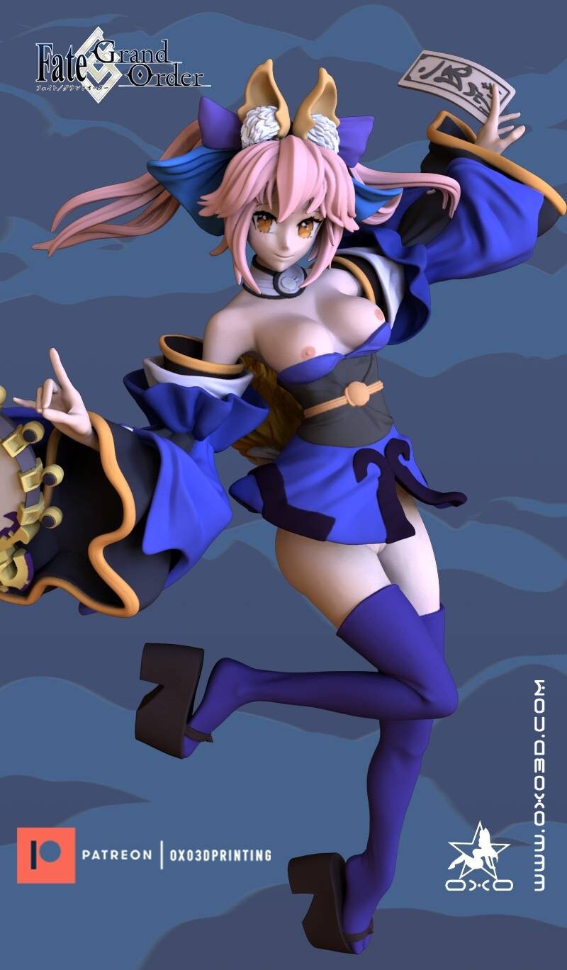 Tamamo no Mae - fate grand order - sfw - nsfw - unpainted - 3d printed model - fan art