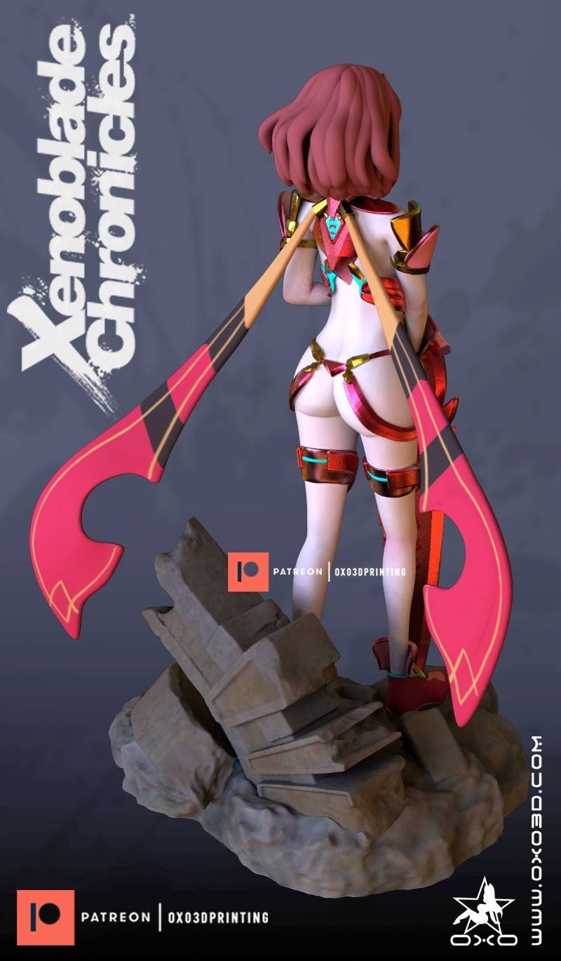 Pyra - xenoblade chronicles - sfw - nsfw - unpainted - 3d printed model - fan art