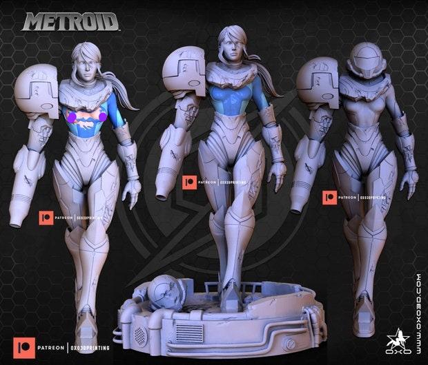 Samus + Mother brain - SFW - NSFW - Unpainted - 3Dprinted model - Fan Art