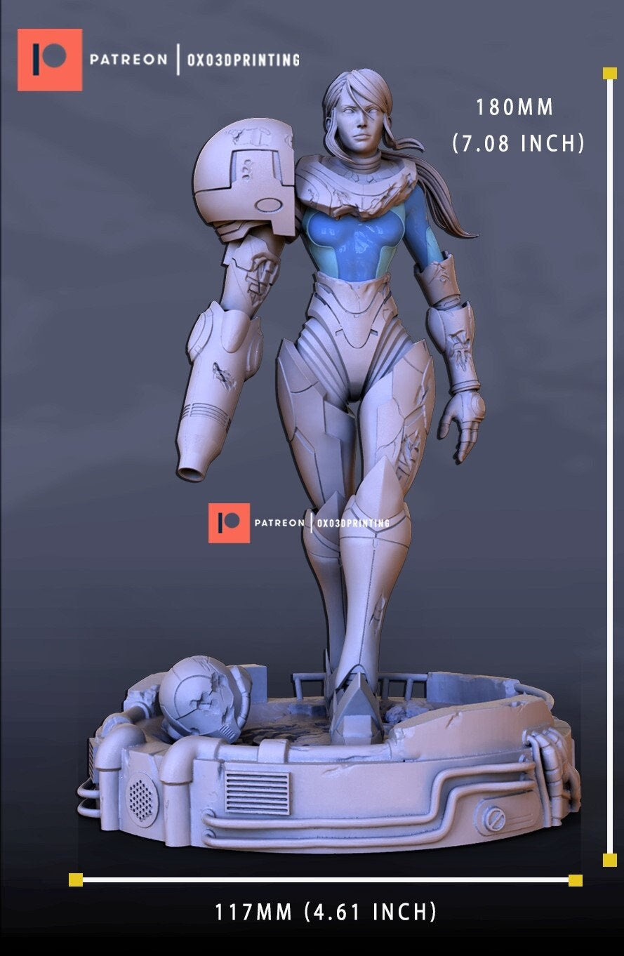 Samus + Mother brain - SFW - NSFW - Unpainted - 3Dprinted model - Fan Art