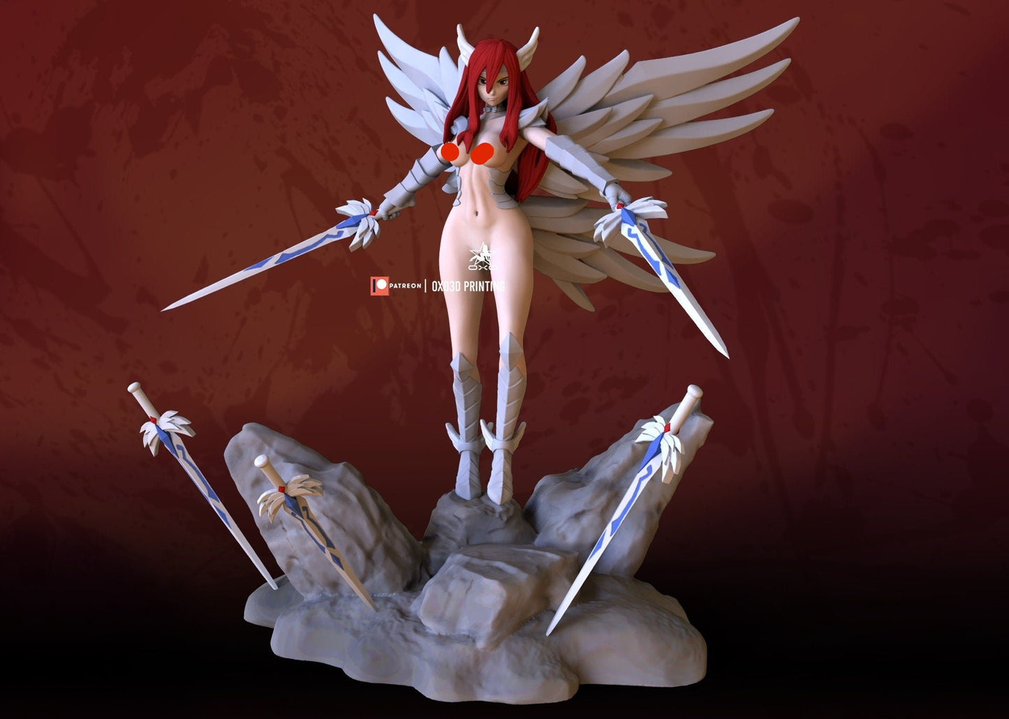 Ezra Scarlet Battle angel - Sfw - NSFW - unpainted - 3d printed model - fan art - fairy tale