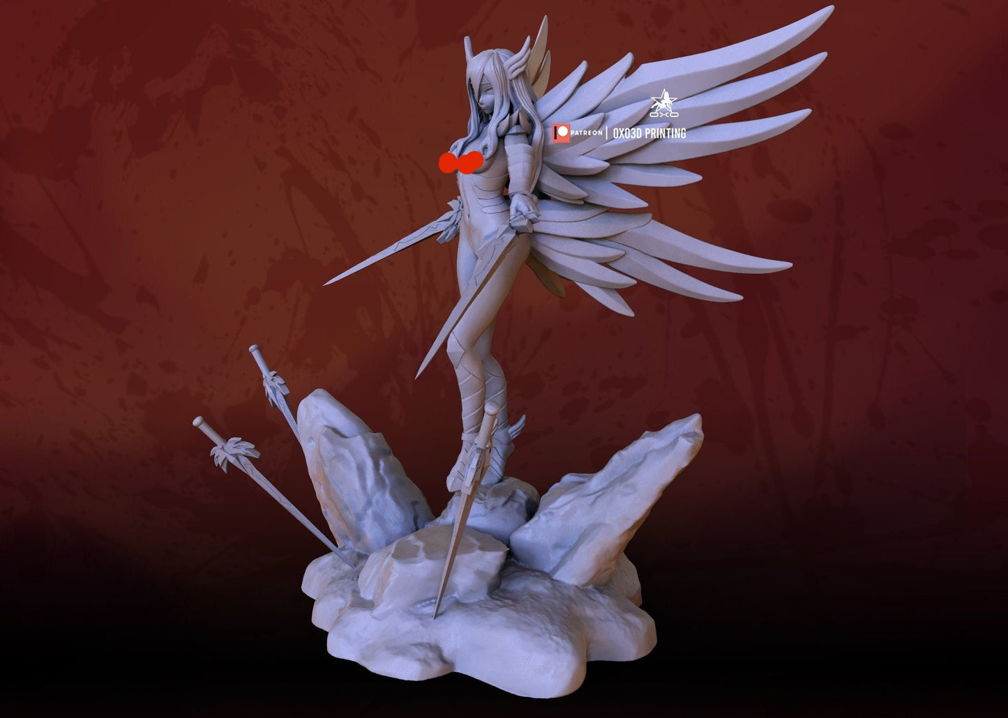 Ezra Scarlet Battle angel - Sfw - NSFW - unpainted - 3d printed model - fan art - fairy tale