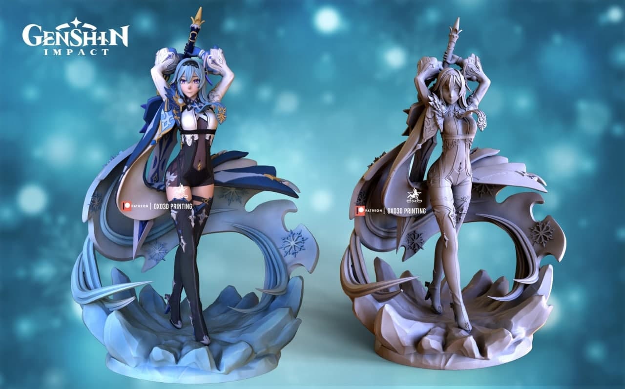 Eula/Yura - Genshin Impact - SFW - NSFW - UNPAINTED - 3D printed  model - Fan Art