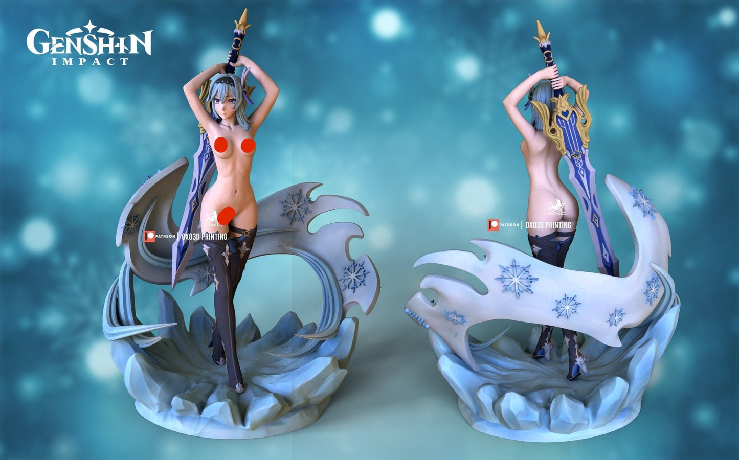 Eula/Yura - Genshin Impact - SFW - NSFW - UNPAINTED - 3D printed  model - Fan Art