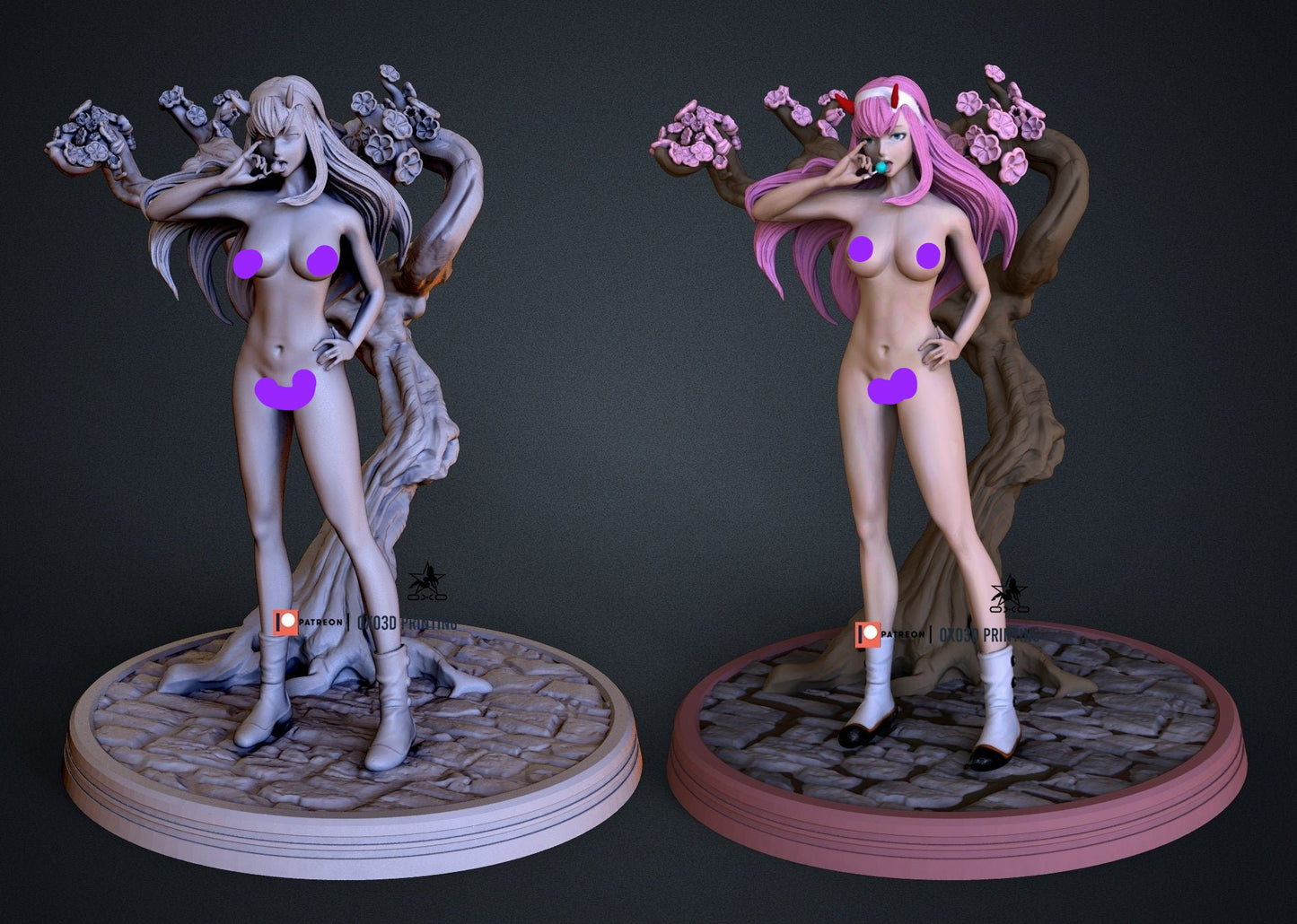 Zero Two - Darling and the Franxx - sfw - nsfw - UNPAINTED - 3d Printed model - fan art