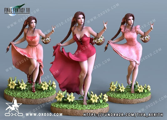 Aerith - Final Fantasy 7 Remake - Sfw - NSFW - Unpainted - 3d printed model - Fan art