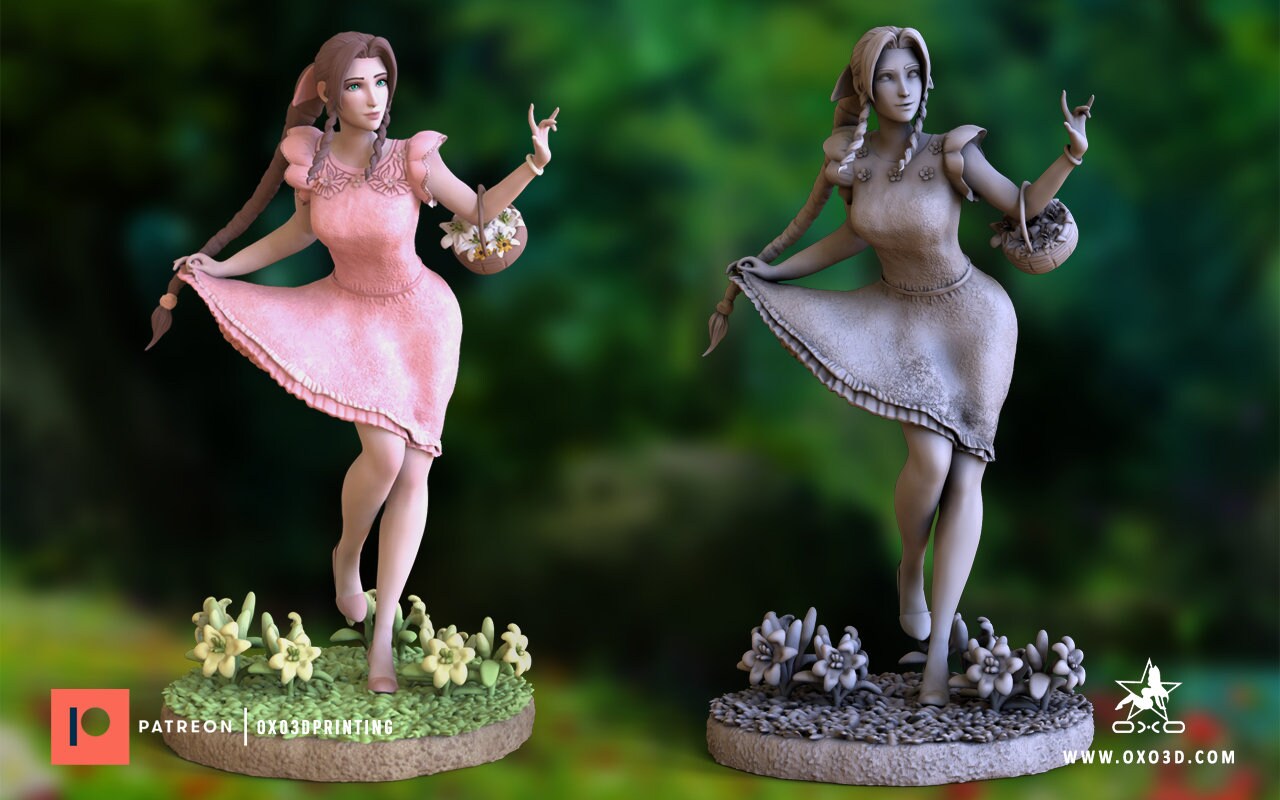 Aerith - Final Fantasy 7 Remake - Sfw - NSFW - Unpainted - 3d printed model - Fan art