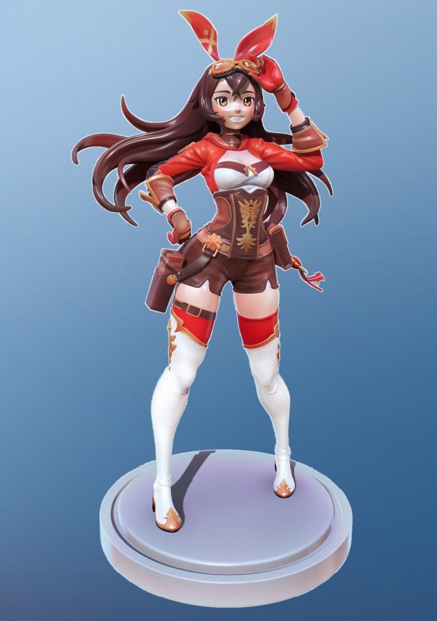 Amber - Genshin Impact - SFW - Unpainted - 3d printed model - fan art