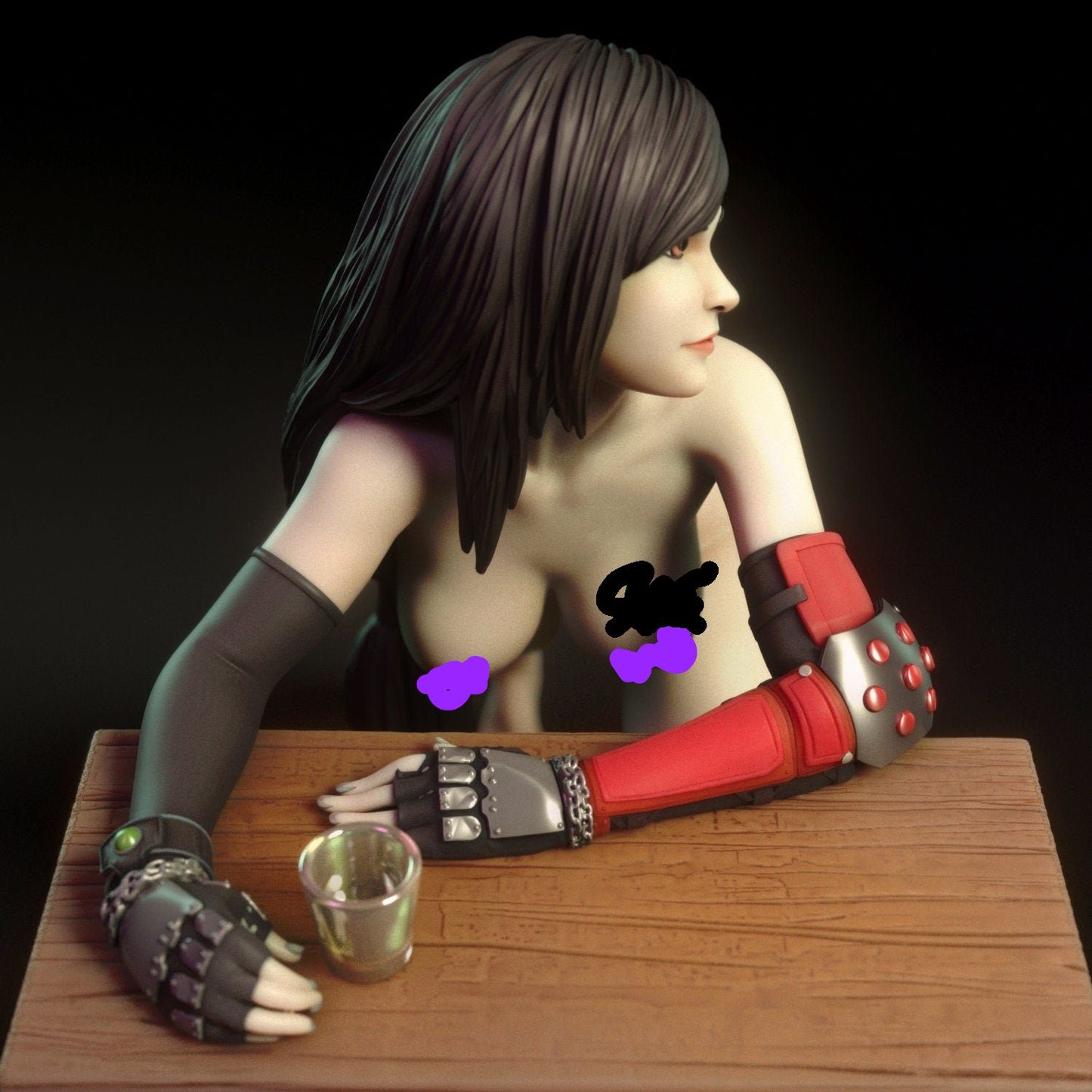 Tifa - Final Fantasy 7 - SFW - NSFW - UNPAINTED - 3D printed model - Fan art