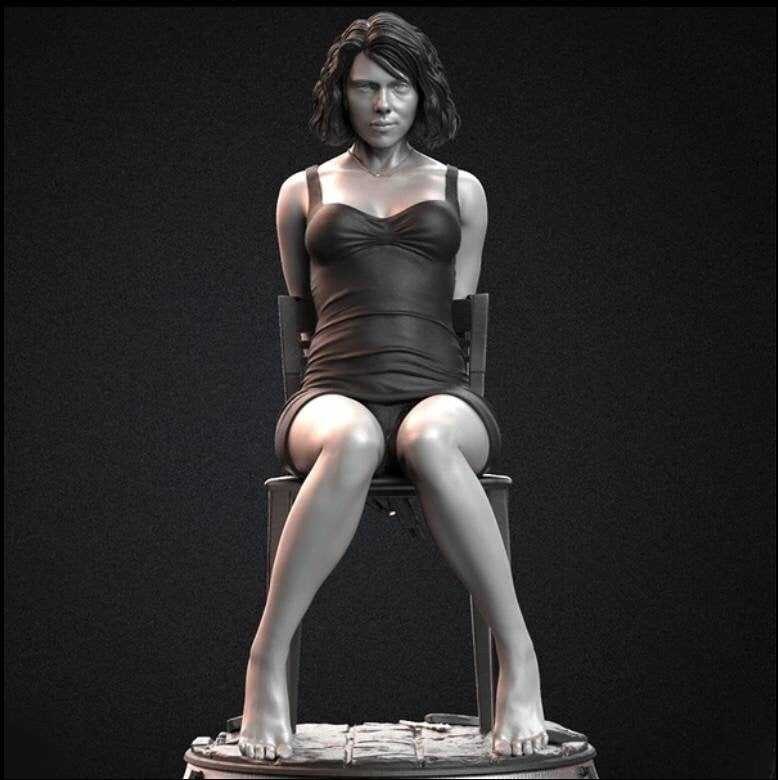 Black Widow tied up - sexy - sfw - nsfw - fan art - unpainted - 3d model