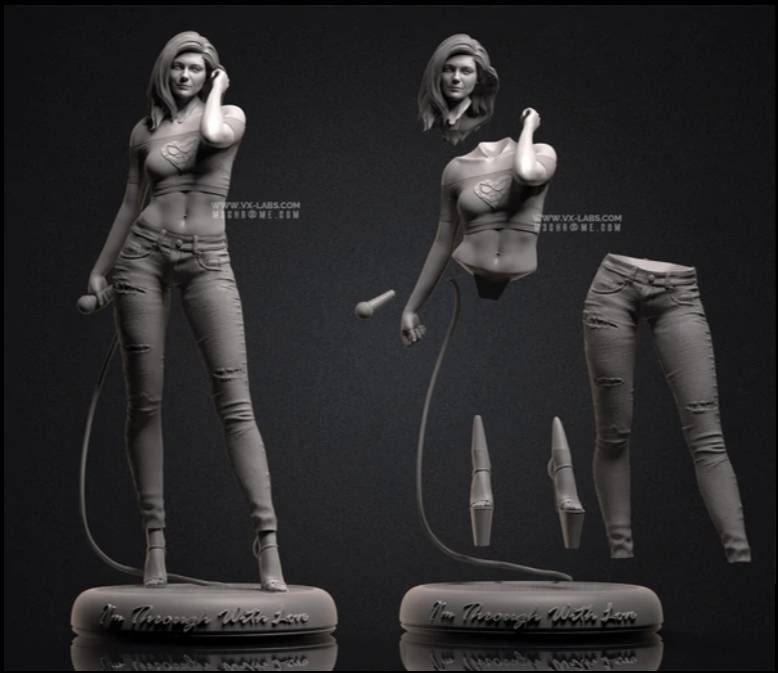 Beautiful Mary Jane - sfw -nsfw - unpainted - 3d printed model - fan art