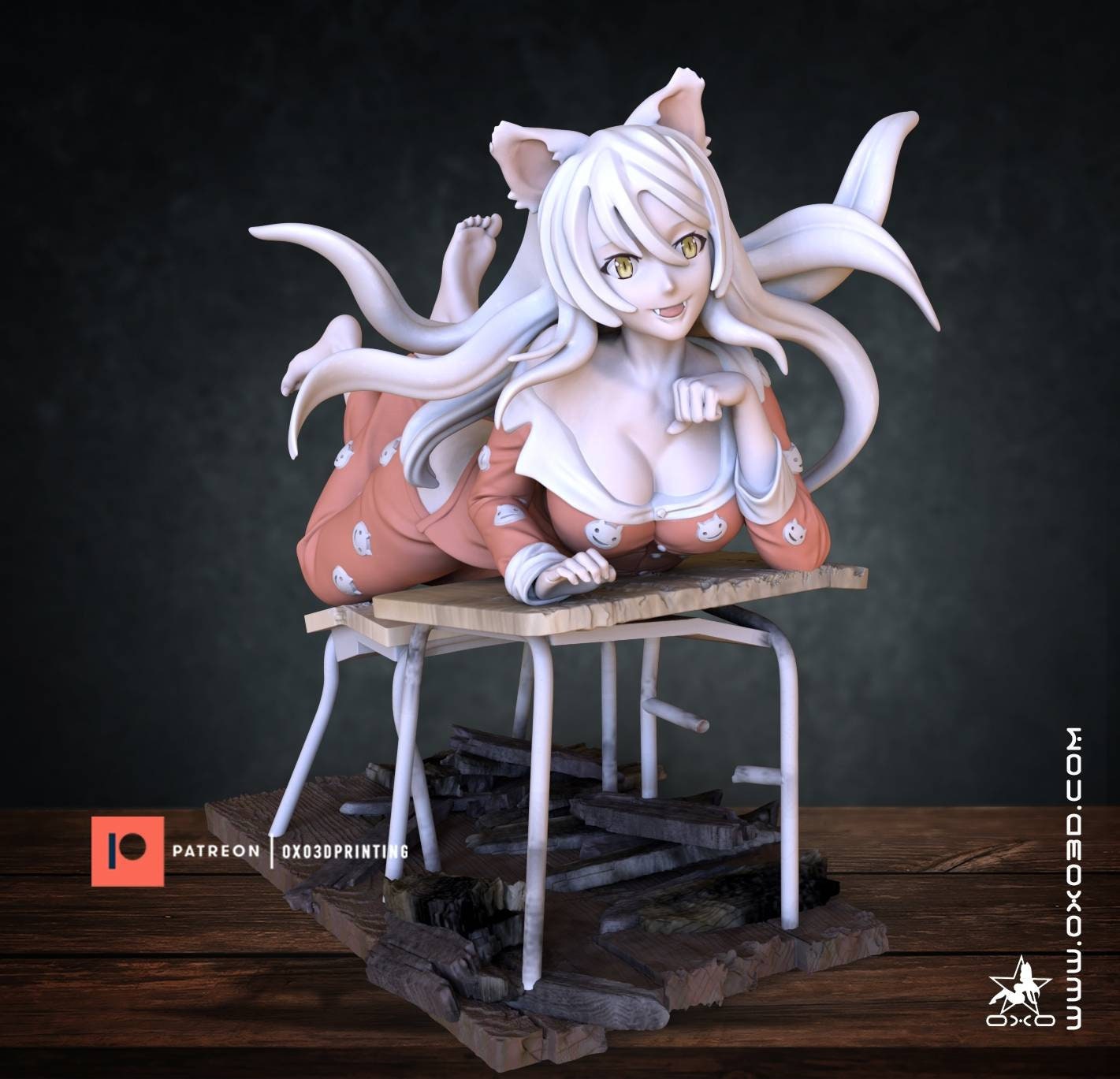 Black Hanekawa - sfw - nsfw - unpainted - 3D printed - model - fan art