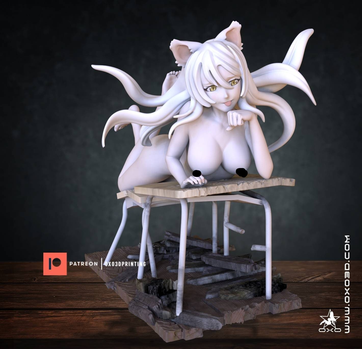 Black Hanekawa - sfw - nsfw - unpainted - 3D printed - model - fan art