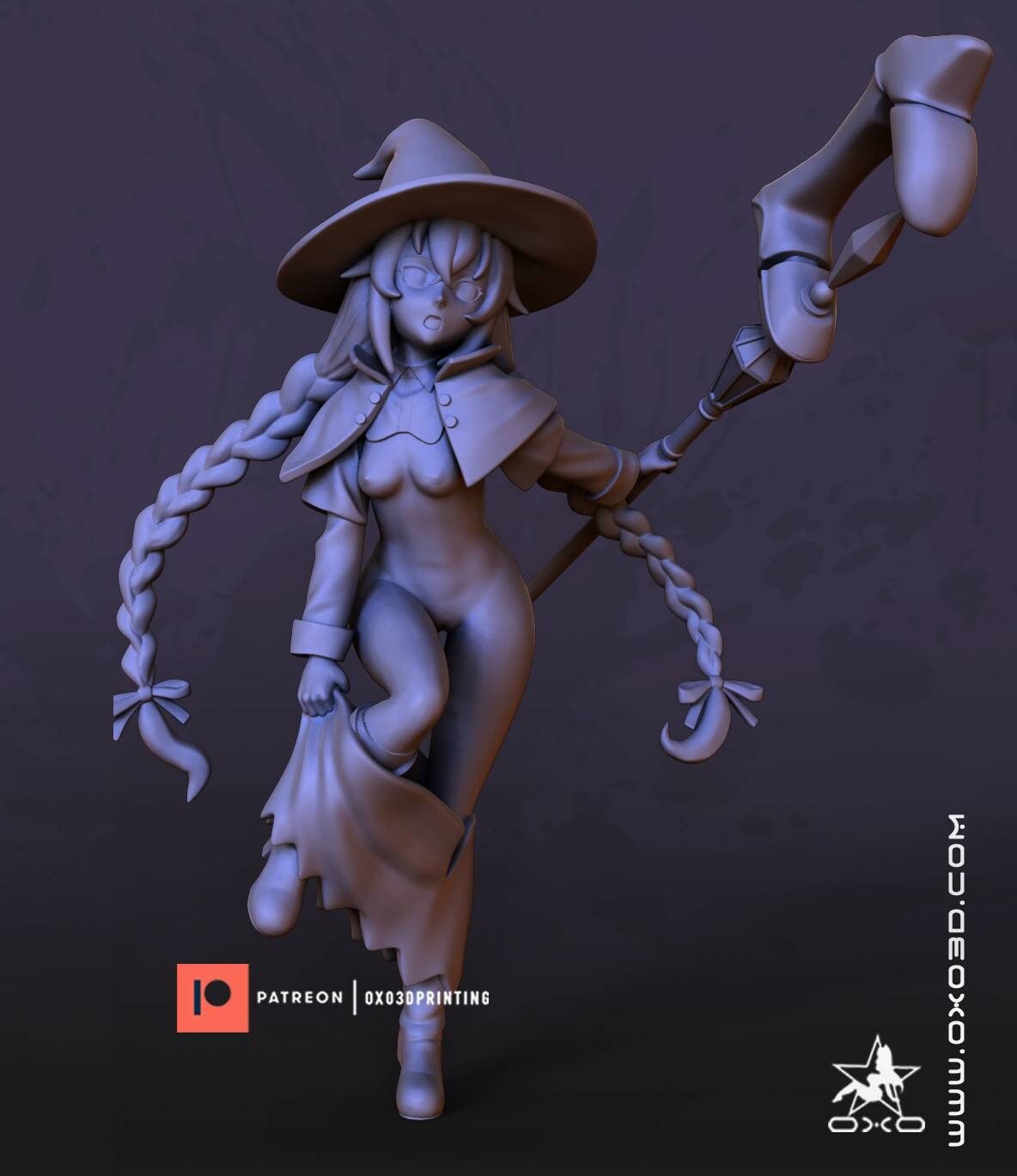 Roxy - cute mage girl - Mushoku Tensei - unpainted  - 3d printed model - fan art