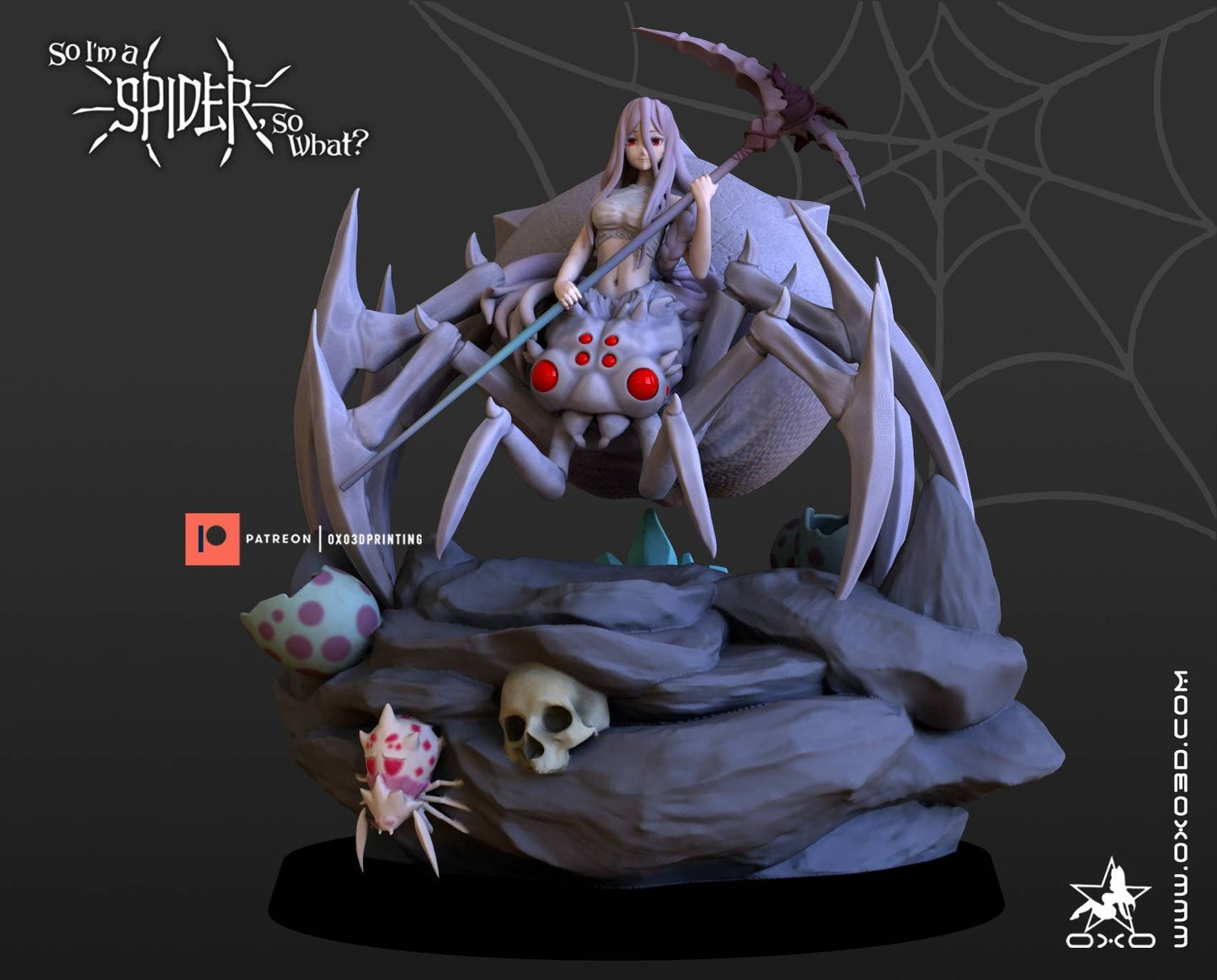 Kumoko - spider lady - so I'm a spider - sfw - nsfw - unpainted - 3d printed model - fan art