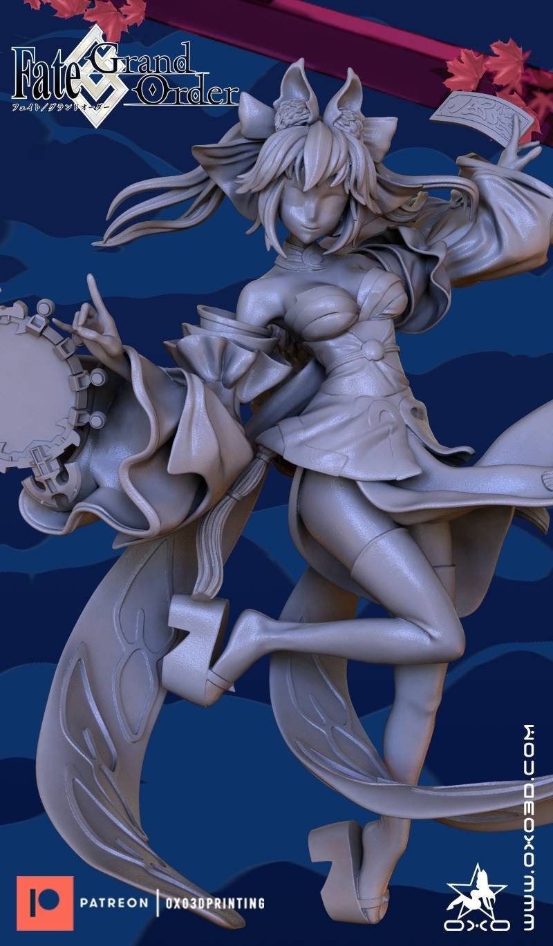 Tamamo no Mae - fate grand order - sfw - nsfw - unpainted - 3d printed model - fan art