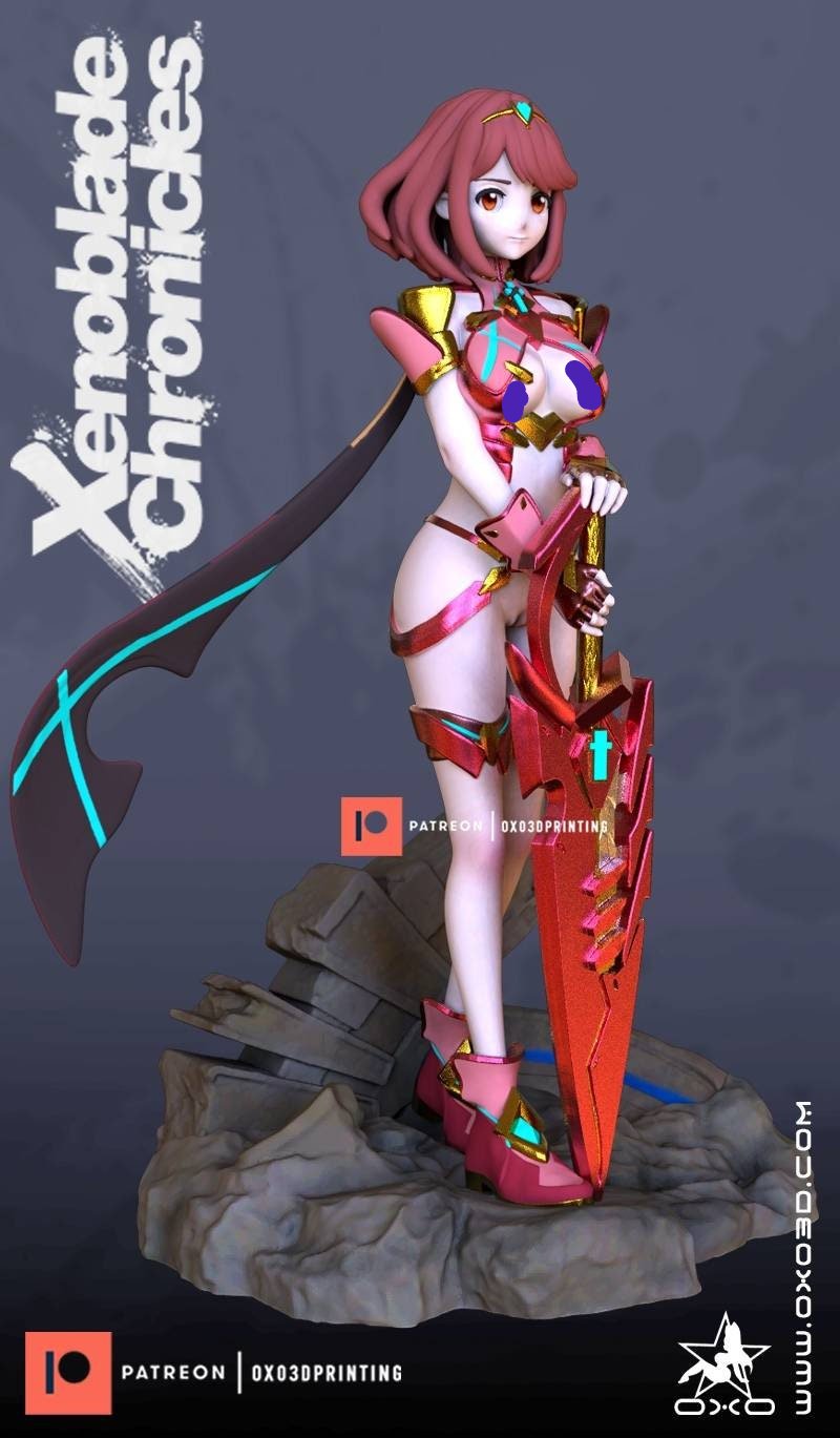 Pyra - xenoblade chronicles - sfw - nsfw - unpainted - 3d printed model - fan art