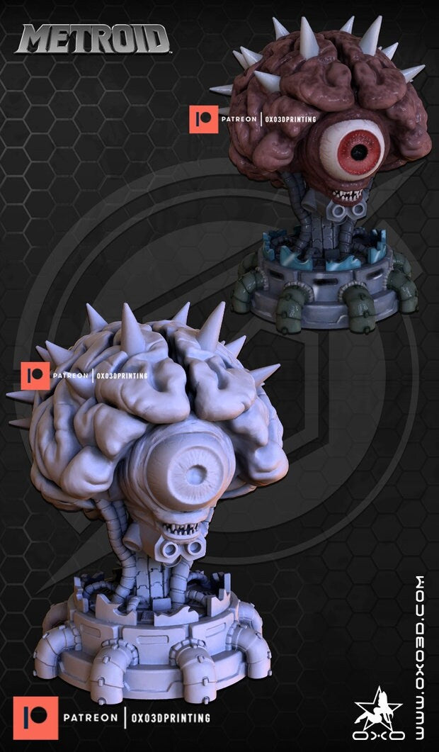 Samus + Mother brain - SFW - NSFW - Unpainted - 3Dprinted model - Fan Art