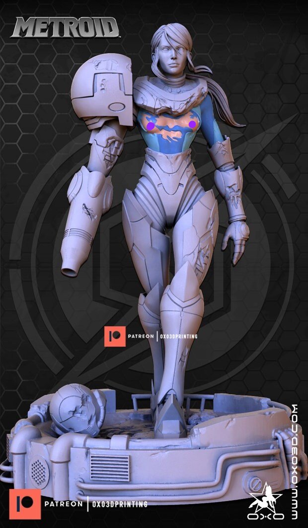 Samus + Mother brain - SFW - NSFW - Unpainted - 3Dprinted model - Fan Art