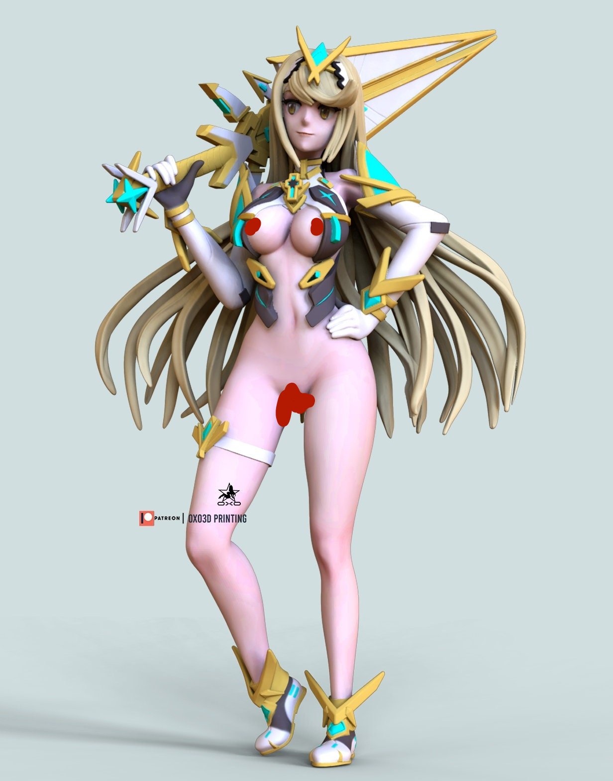 Mythra - Xenoblade Chronicles - sfw - nsfw - unpainted - 3d printed model - fan art