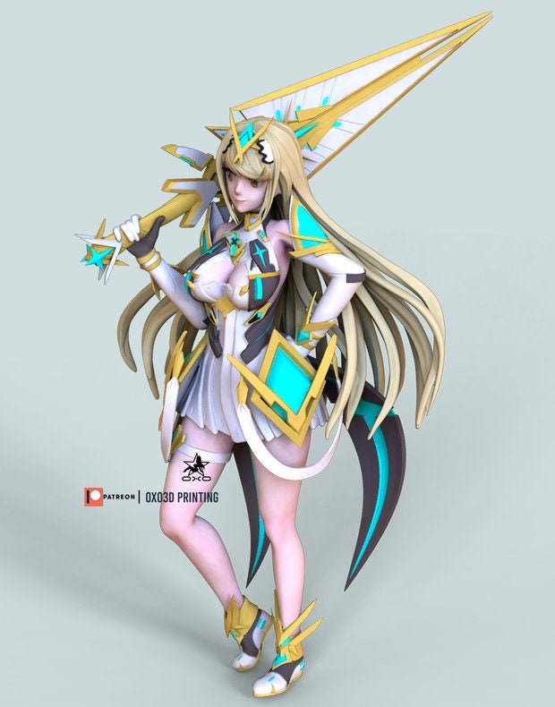 Mythra - Xenoblade Chronicles - sfw - nsfw - unpainted - 3d printed model - fan art