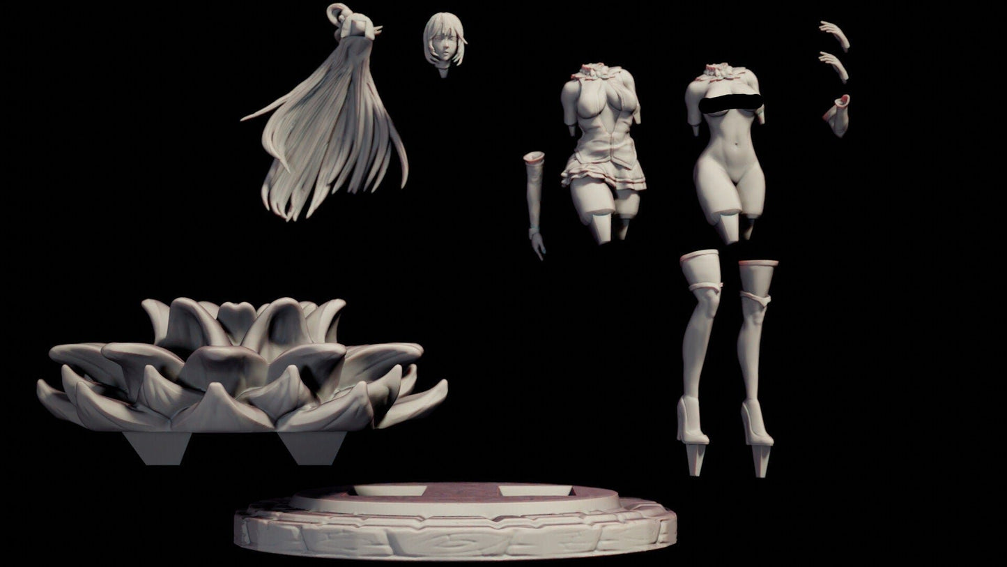 Aqua - Konosuba - SFW - NSFW - Unpainted 3d model - Fan art