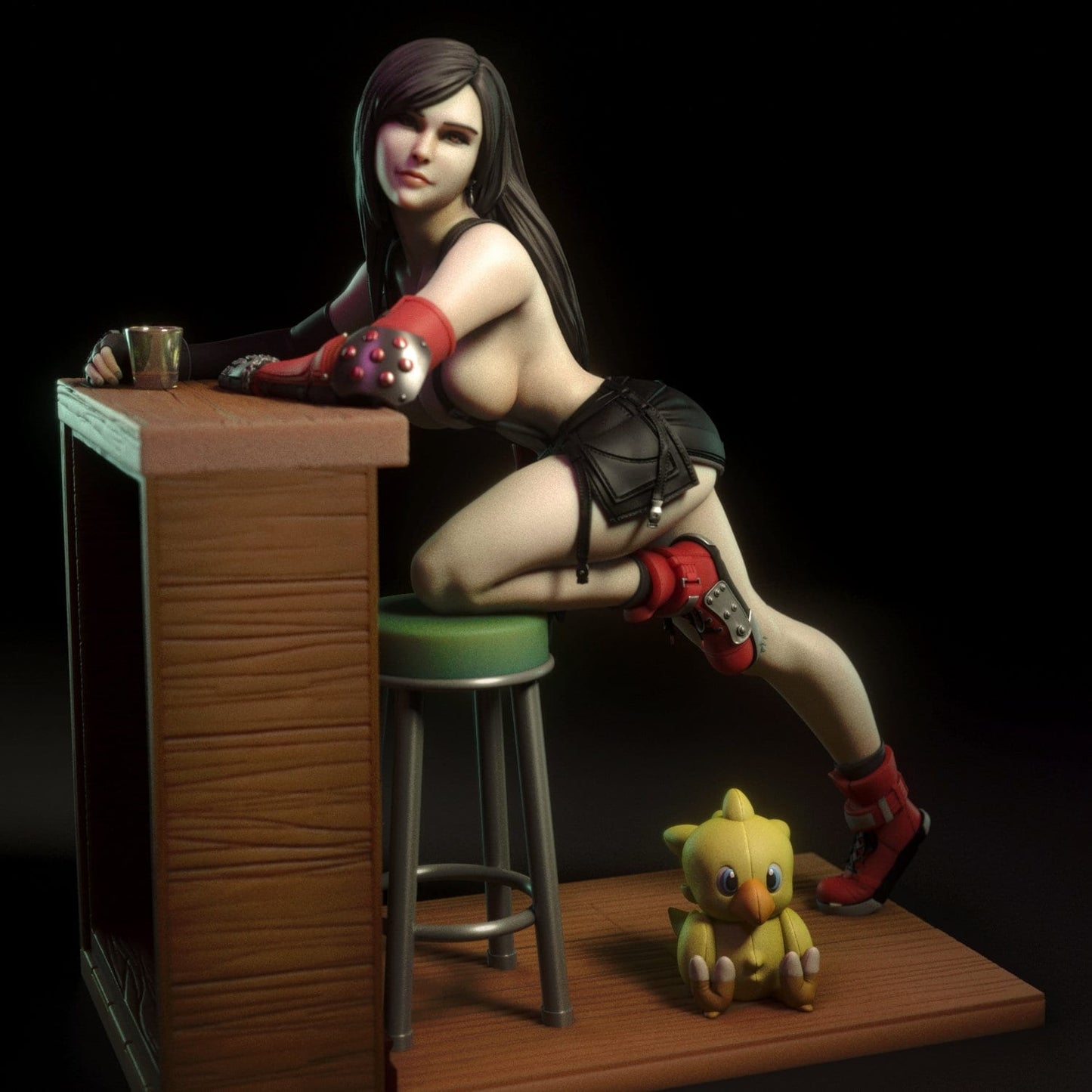 Tifa - Final Fantasy 7 - SFW - NSFW - UNPAINTED - 3D printed model - Fan art