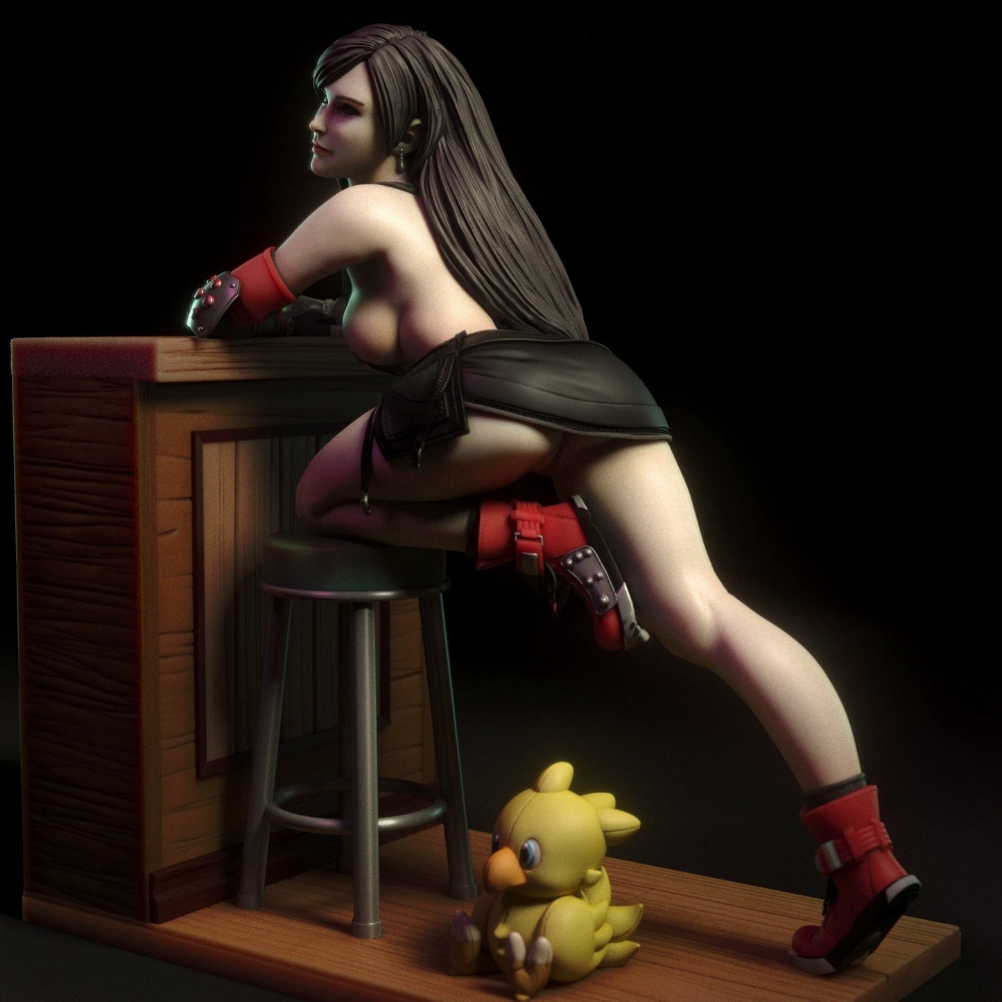 Tifa - Final Fantasy 7 - SFW - NSFW - UNPAINTED - 3D printed model - Fan art