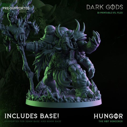 Dark Gods hungor - 32mm scale -3d printed - tabletop - fantasy - RPG - Miniature - UNPAINTED