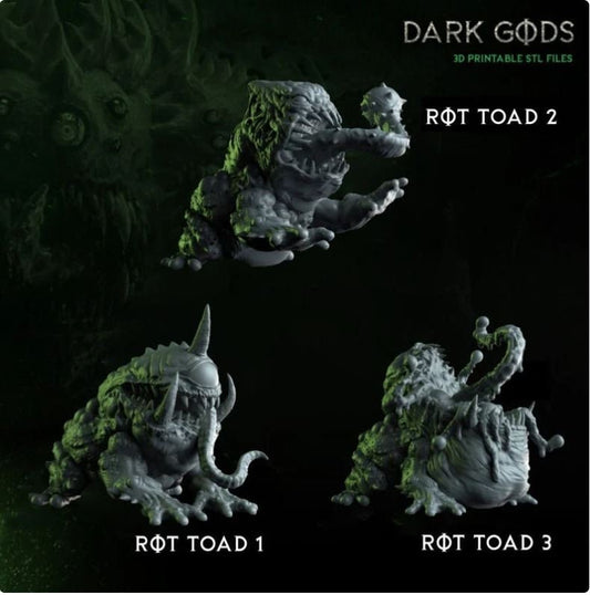 Dark Gods - Rot toads of pestilence and fury - 3d printed - 32mm - fantasy - tabletop - RPG - DND - Pathfinder - Miniatures