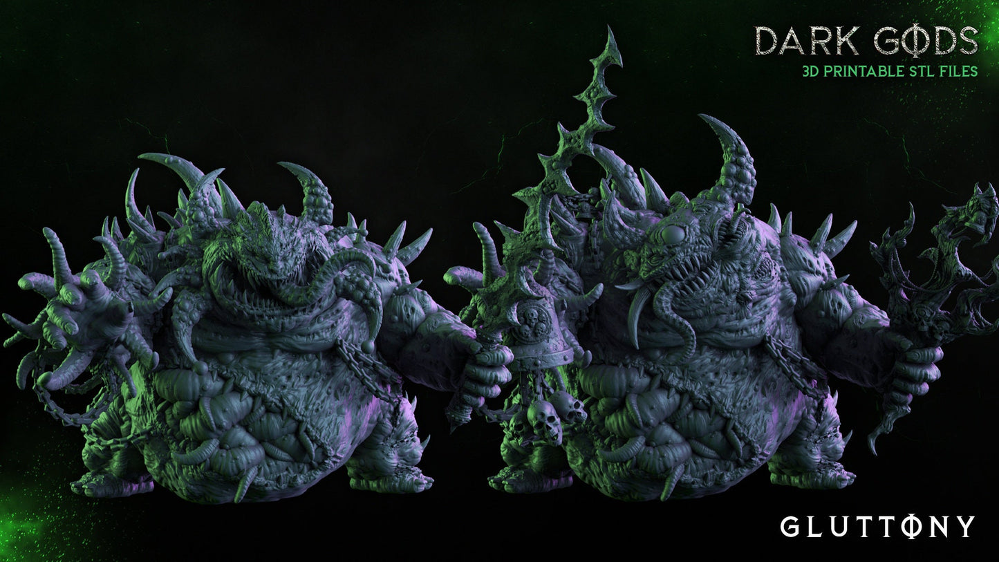 Dark Gods Gluttony - 32mm - 3d printed - fantasy - tabletop- RPG - miniature - unpainted