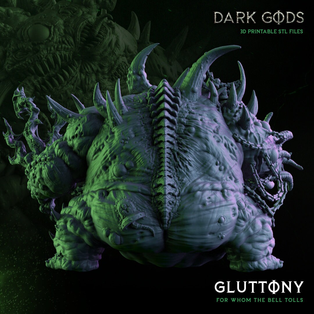 Dark Gods Gluttony - 32mm - 3d printed - fantasy - tabletop- RPG - miniature - unpainted