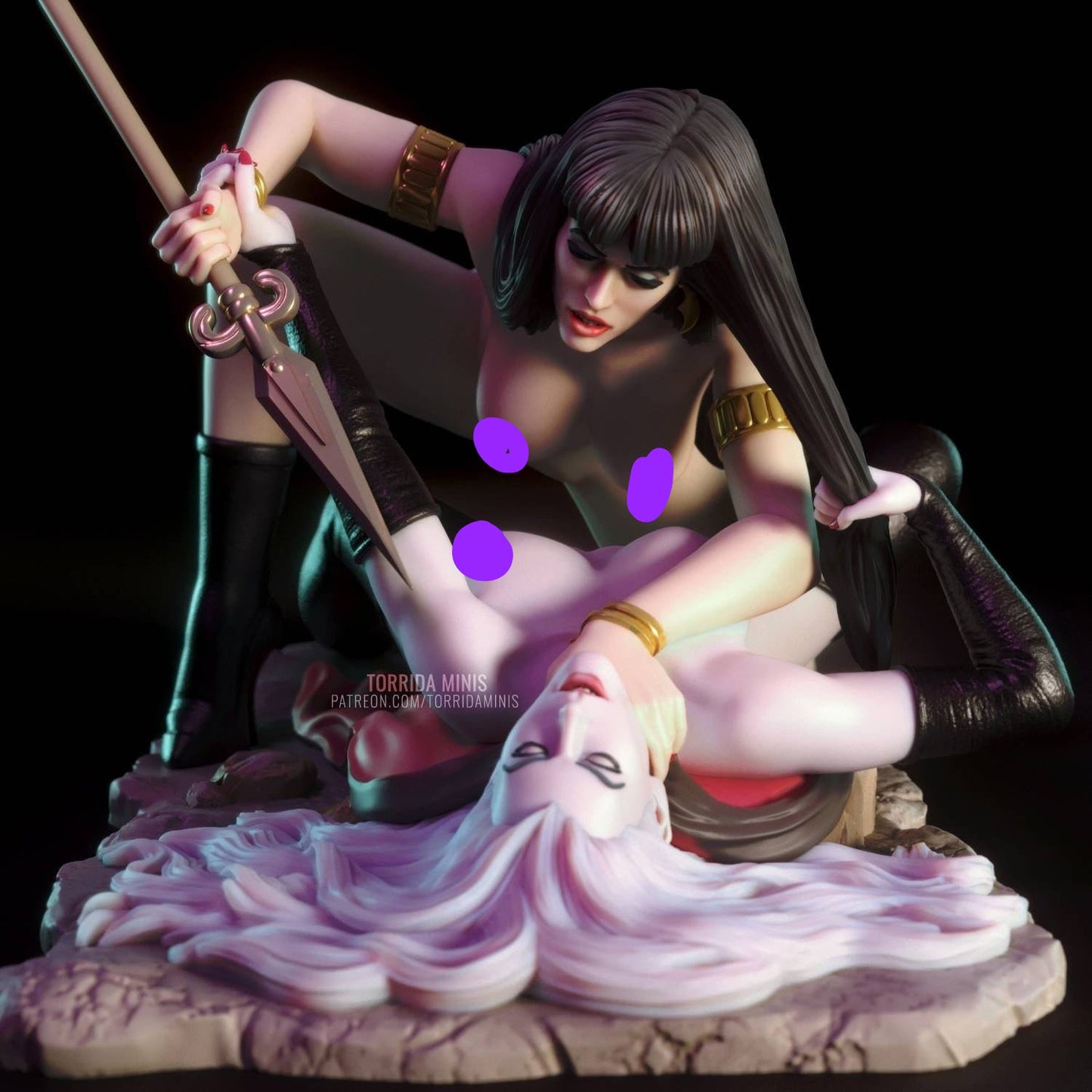 Vampirella vs lady death - sfw - nsfw - unpainted - 3d printed model - fan art