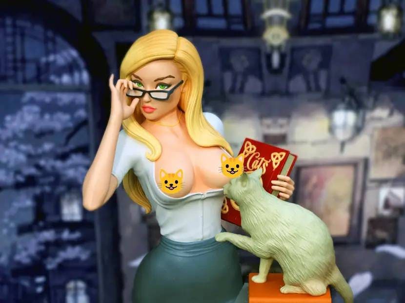 MJ school girl & black cat teacher - Sexy - sfw - nsfw - unpainted - 3d printing model kit.