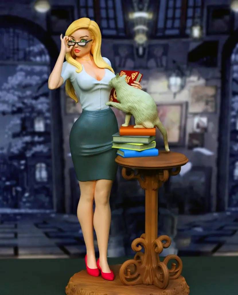 MJ school girl & black cat teacher - Sexy - sfw - nsfw - unpainted - 3d printing model kit.