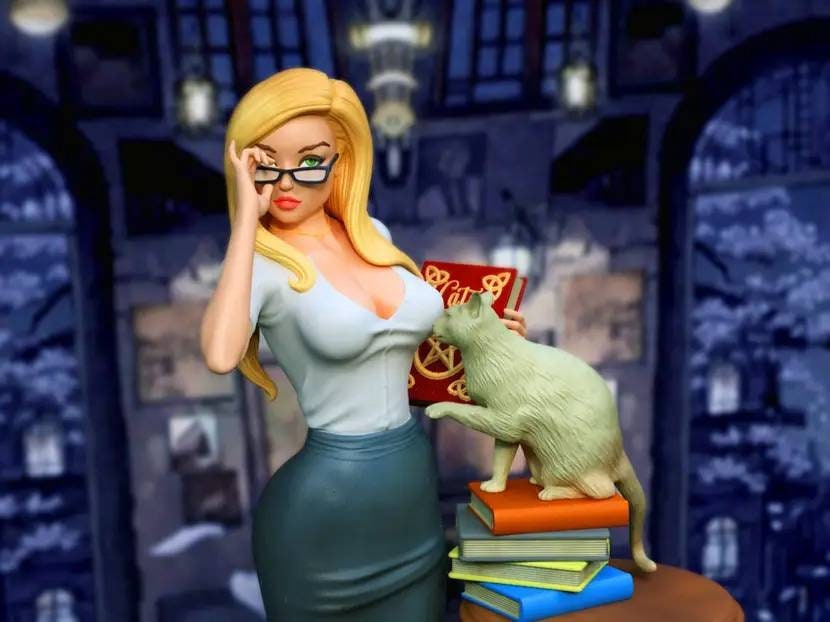 MJ school girl & black cat teacher - Sexy - sfw - nsfw - unpainted - 3d printing model kit.