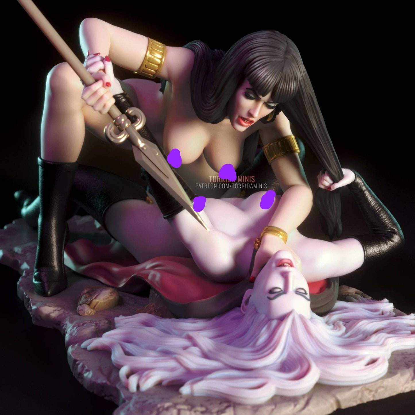 Vampirella vs lady death - sfw - nsfw - unpainted - 3d printed model - fan art