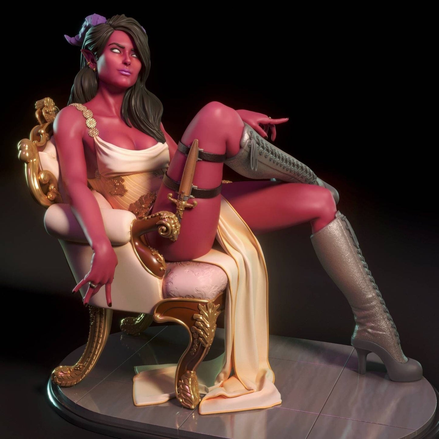 Orianna - tiefling - original character - sfw - nsfw - unpainted - 3d printed model