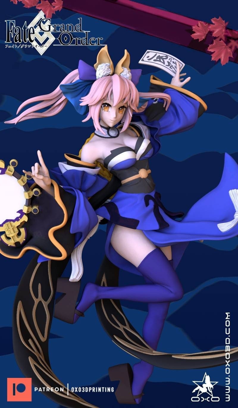 Tamamo no Mae - fate grand order - sfw - nsfw - unpainted - 3d printed model - fan art