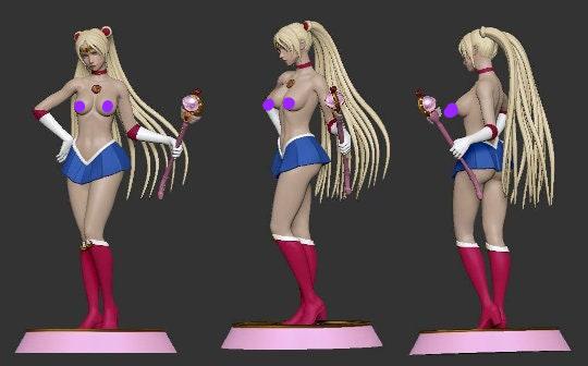 Sailor Moon - sfw - nsfw - unpainted - 3d printed model - fan art