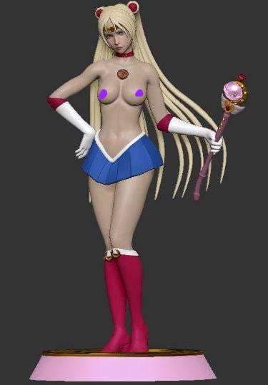 Sailor Moon - sfw - nsfw - unpainted - 3d printed model - fan art