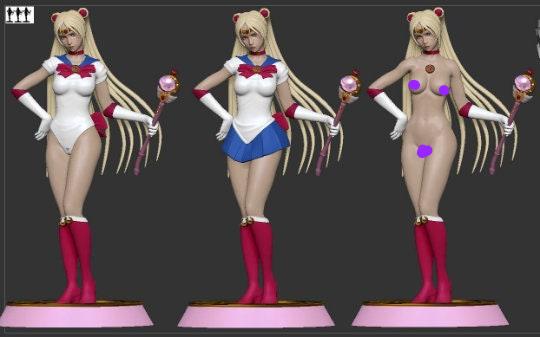 Sailor Moon - sfw - nsfw - unpainted - 3d printed model - fan art