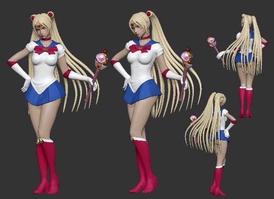 Sailor Moon - sfw - nsfw - unpainted - 3d printed model - fan art