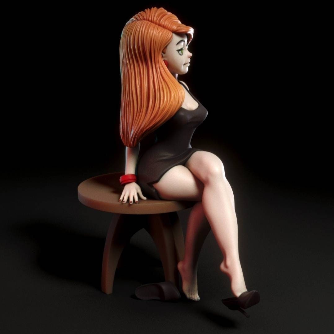 Kim possible - Sfw - NSFW- adult - grown up -UNPAINTED - 3d printed - figurine - statue